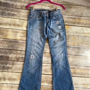 Buffalo distressed bootcut low rise so soft jeans 24